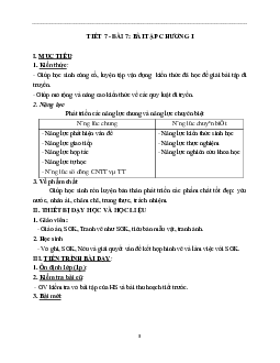 Giáo án Sinh học 9 Bài 7: Bài tập chương 1 mới nhất - CV5555