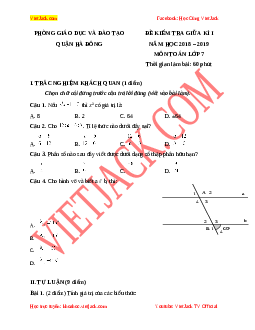 Bộ đề thi Toán lớp 7 Giữa học kì 1 năm 2021 - 2022 chọn lọc