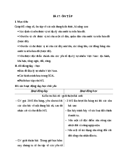 Giáo án địa lý 5 bài 7: Ôn tập mới nhất