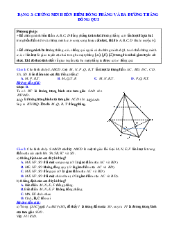 Cách chứng minh bốn điểm đồng phẳng và ba đường thẳng đồng qui: Phương pháp giải và bài tập