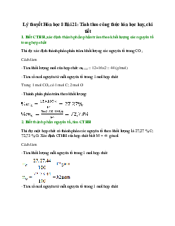 Lý thuyết Tính theo công thức hóa học (mới 2024 + 10 câu trắc nghiệm) hay, chi tiết