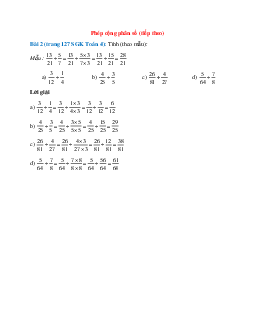 Tính (theo mẫu): 13/21+5/7=13/21+5x3/7x3