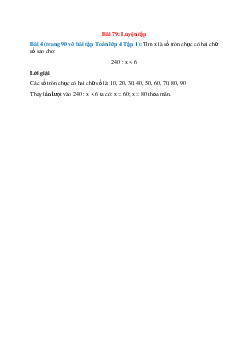 Tìm x là số tròn chục có hai chữ số sao cho: 240 : x < 6