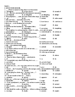 160 câu trắc nghiệm ôn tập Tiếng Anh 12
