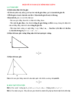 Lý thuyết Diện tích tam giác (mới 2023 + bài tập) - Toán 8