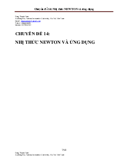 Chuyên đề Nhị thức Newton 2023 hay, chọn lọc