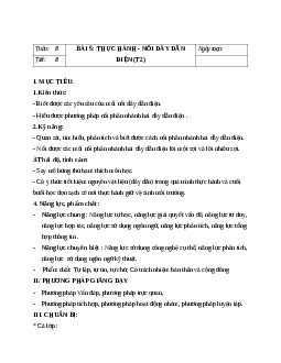 GIÁO ÁN CÔNG NGHỆ 9 BÀI 5: THỰC HÀNH - NỐI DÂY DẪN ĐIỆN (T2) MỚI NHẤT - CV5512