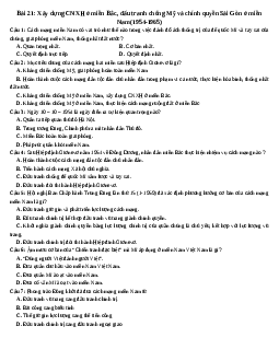 Trắc nghiệm Lịch Sử 12 giữa kì 2 chọn lọc