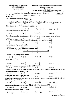 Đề khảo sát chất lượng Toán 12 năm 2020 – 2021 sở GD&ĐT Sóc Trăng