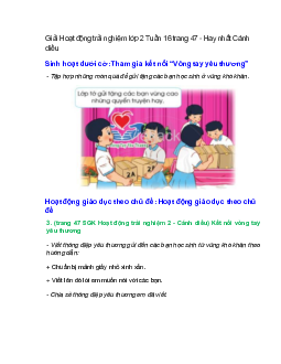 Giải SGK Hoạt động trải nghiệm lớp 2 Tuần 16 trang 47, 48, 49 – Cánh diều