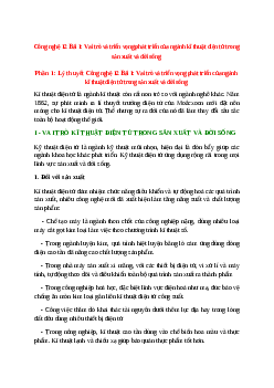Lý thuyết Công nghệ 12 Bài 1 (mới 2023 + 5 câu trắc nghiệm): Vai trò và triển vọng phát triển của ngành kĩ thuật điện tử trong sản xuất và đời sống