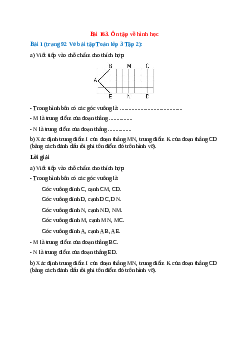 Vở bài tập Toán lớp 3 Tập 2 trang 92, 93 Bài 163: Ôn tập về hình học