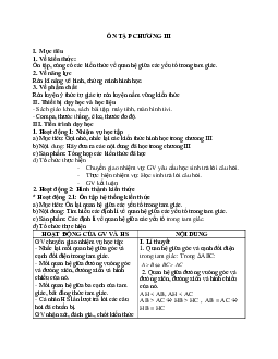 Giáo án Toán học 7: Ôn tập chương 3 chuẩn nhất