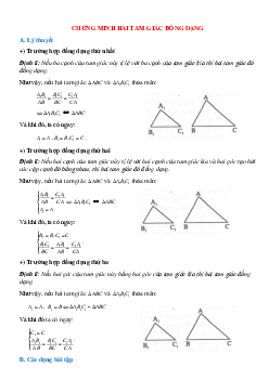 Phương pháp giải chi tiết, bài tập về Chứng minh hai tam giác đồng dạng chọn lọc