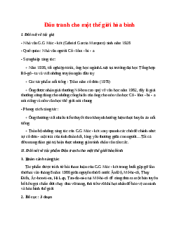 Đấu tranh cho một thế giới hòa bình – nội dung, dàn ý phân tích, bố cục, tóm tắt