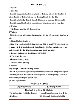 GIÁO ÁN CÔNG NGHỆ 9 ÔN TẬP HKII (T2) MỚI NHẤT
