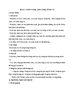 Giáo án Công Nghệ 7 Bài 21: Luân canh, xen canh, tăng vụ mới nhất - CV5512