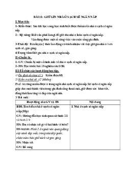 GIÁO ÁN CÔNG NGHỆ 6 BÀI 11: GIỮ GÌN NHÀ Ở SẠCH SẼ NGĂN NẮP MỚI NHẤT – CV5555