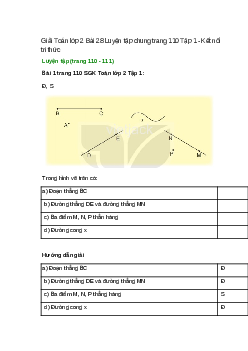 Giải SGK Toán lớp 2 Tập 1 trang 110, 111 Bài 28: Luyện tập chung | Kết nối tri thức