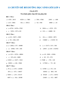 11 chuyên đề bồi dưỡng HSG môn Toán lớp 4