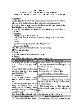 Giáo án Sinh học 9 Bài 45, 46: Thực hành: Tìm hiểm môi trường và ảnh hưởng của một số nhân tố sinh thái lên đời sống sinh vật mới, chuẩn nhất