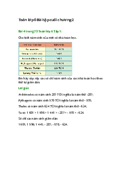 Bài 4 trang 73 Toán 6 Tập 1 | Chân trời sáng tạo Giải toán lớp 6