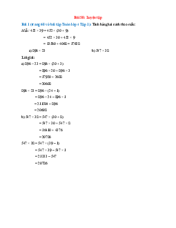 Tính bằng hai cách theo mẫu: Mẫu: 452 × 39 = 452 × (30 + 9)