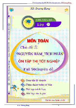 Chuyên đề nguyên hàm tích phân và ứng dụng dành cho học sinh trung bình - yếu