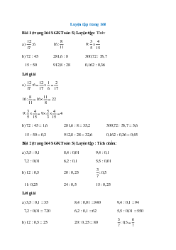 Toán lớp 5 trang 164, 165 Luyện tập trang 164