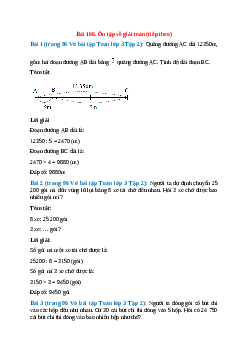 Vở bài tập Toán lớp 3 Tập 2 trang 96 Bài 166: Ôn tập về giải toán (tiếp theo)