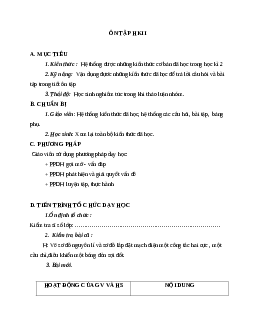 GIÁO ÁN CÔNG NGHỆ 8 ÔN TẬP HKII MỚI NHẤT