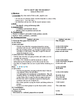 Giáo án tiếng anh 5 unit 8: What are you reading? mới nhất