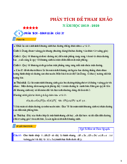 Bài toán góc và khoảng cách trong đề tham khảo THPTQG 2020 môn Toán
