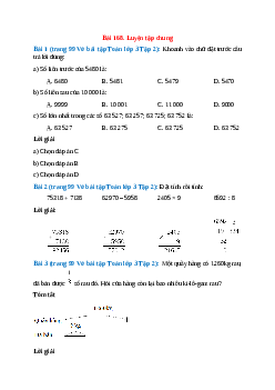 Vở bài tập Toán lớp 3 Tập 2 trang 99, 100 Bài 168: Luyện tập chung