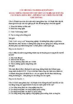 38 câu Trắc nghiệm Lịch sử 9 Bài 12 có đáp án 2023: Những thành tựu chủ yếu và ý nghĩa