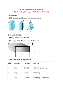 Lý thuyết Công nghệ 8 Bài 4 (mới 2023 + 10 câu trắc nghiệm): Bản vẽ các khối đa diện