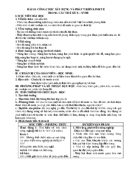 Giáo án Lịch sử 10 bài 18 Công cuộc xây dựng và phát triển kinh tế trong các thể kỉ X-XV mới nhất