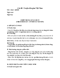 Giáo án ngữ văn lớp 10 Tiết 10, 11: Chiến thắng Mtao - Mxây