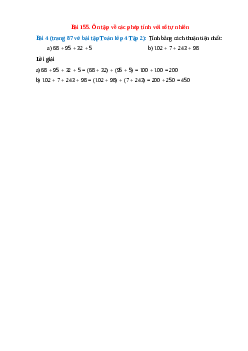 Tính bằng cách thuận tiện nhất: 68 + 95 + 32 + 5