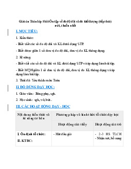 Giáo án Ôn tập về đo độ dài và đo khối lượng (tiếp theo) (2024) mới nhất - Toán lớp 5