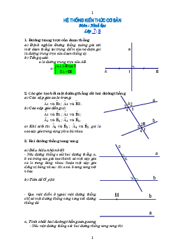 Hệ thống kiến thức Hình học Toán lớp 8 chọn lọc