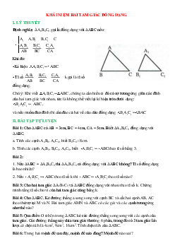 Khái niệm hai tam giác đồng dạng