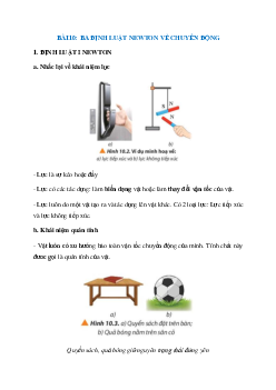 Lý thuyết Ba định luật Newton về chuyển động (Chân trời sáng tạo 2024) hay, chi tiết | Vật Lí 10