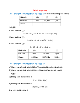 Vở bài tập Toán lớp 5 Tập 2 trang 11, 12, 13 Bài 96: Luyện tập