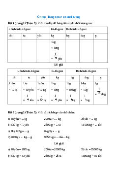 Toán lớp 5 trang 23, 24 Ôn tập: Bảng đơn vị đo khối lượng