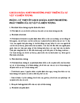 GDCD 10 Bài 6 (Lý thuyết và trắc nghiệm): Khuynh hướng phát triển của sự vật và hiện tượng