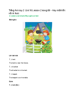 Tiếng Anh lớp 2 Unit 16 Lesson 2 trang 69 – Kết nối tri thức