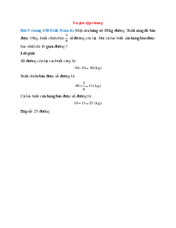 Một cửa hàng có 50 kg đường. Buổi sáng đã bán được 10kg