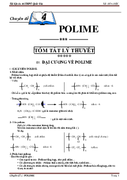 Lý thuyết, bài tập về polime có đáp án, chọn lọc