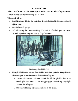 Lý thuyết Lịch sử 11: Bài 12: Nước Đức giữa hai cuộc chiến tranh thế giới (1918 - 1939) mới nhất